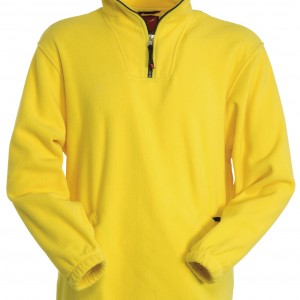 Pull polaire col zippé jaune