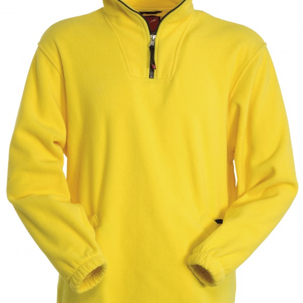 Pull polaire col zippé jaune