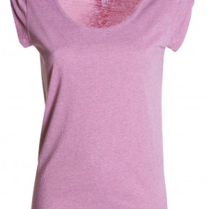 Tee shirt femme encolure ample rose