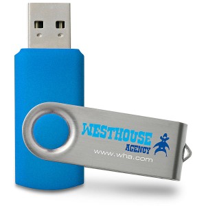 Clé USB pivotante bleue